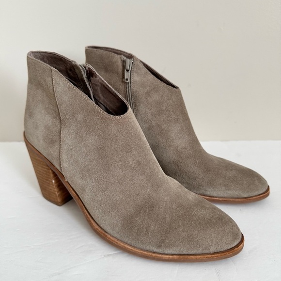 Jeffrey Campbell Laszlo Tan Taupe Suede Block heel Ankle Boots 11 - Picture 3 of 14